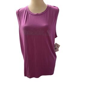 Reebok Tank Top Womens XXL Purple Logo Crew Neck Sleeveless Stretch Pullover NWT